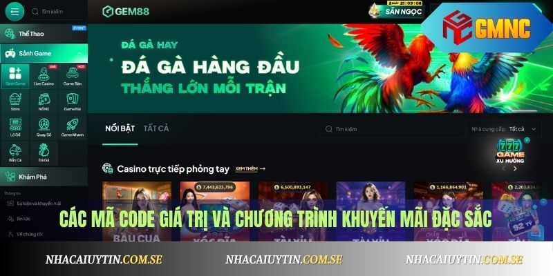 Gem88 - Nhà Cái Game Bài Uy Tín, Code Khủng Mỗi Tuần 3 Các mã code giá trị và chương trình khuyến mãi đặc sắc