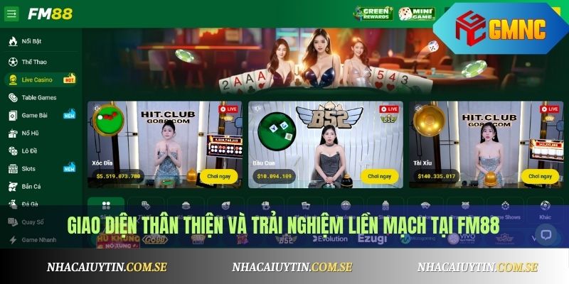 FM88 - Cá Cược Online An Toàn, Bảo Mật Cực Cao 3 Giao diện thân thiện và trải nghiệm liền mạch tại FM88