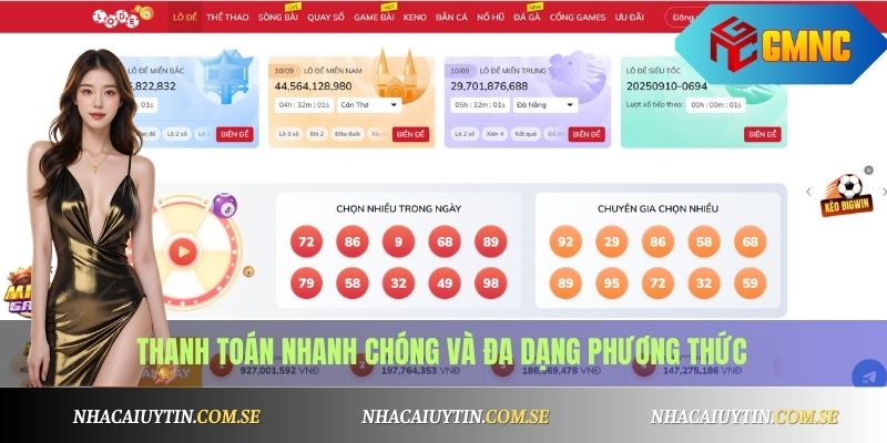 Thanh toán nhanh chóng và đa dạng phương thức